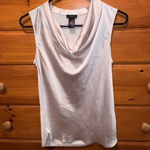 Sleeveless Cowl Neck Silk Blouse